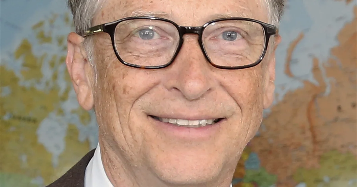 Retrato oficial de Bill Gates em palestra