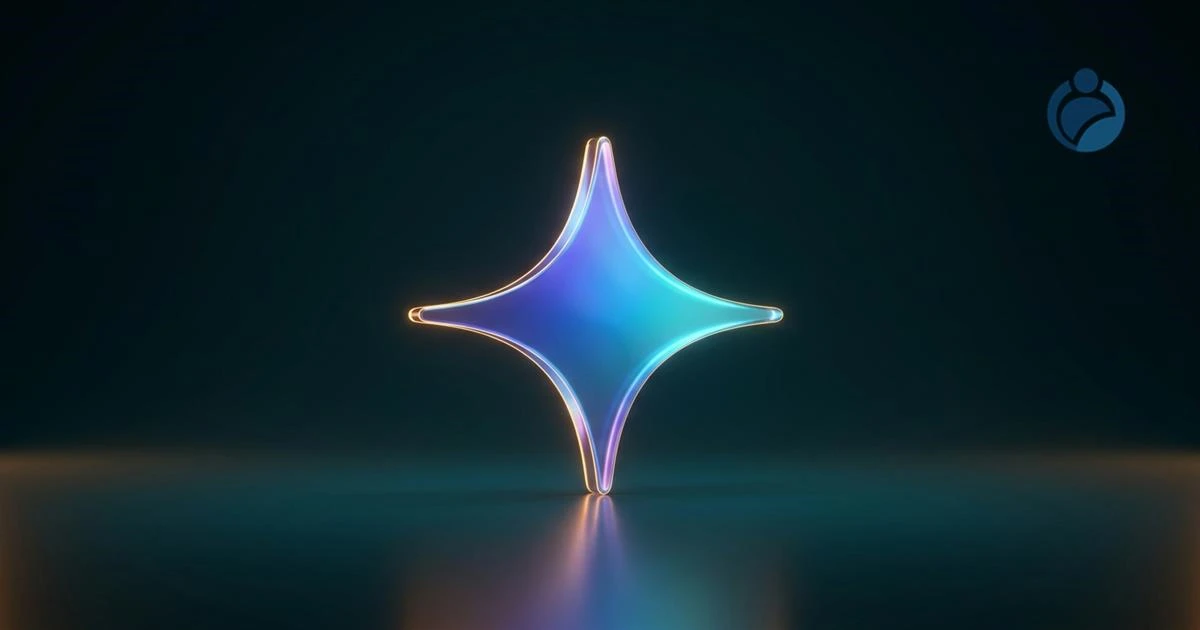 Arte conceitual minimalista do emblema estelar do Google Gemini em estética Filtro Astral