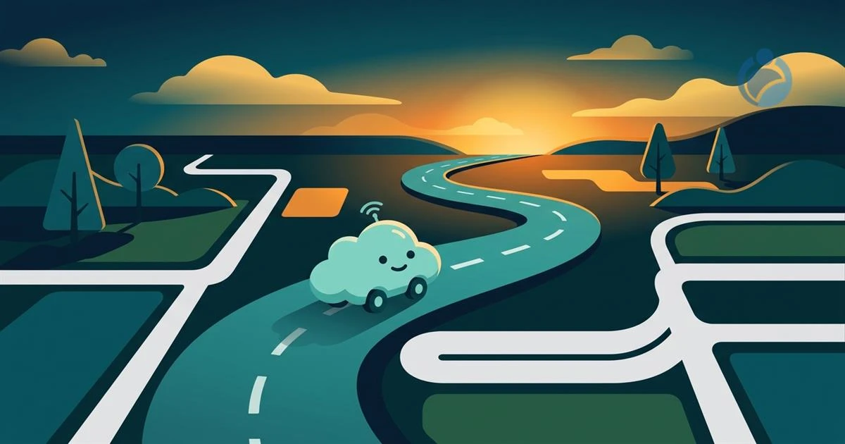 Ilustração conceitual do aplicativo Waze em um mapa urbano