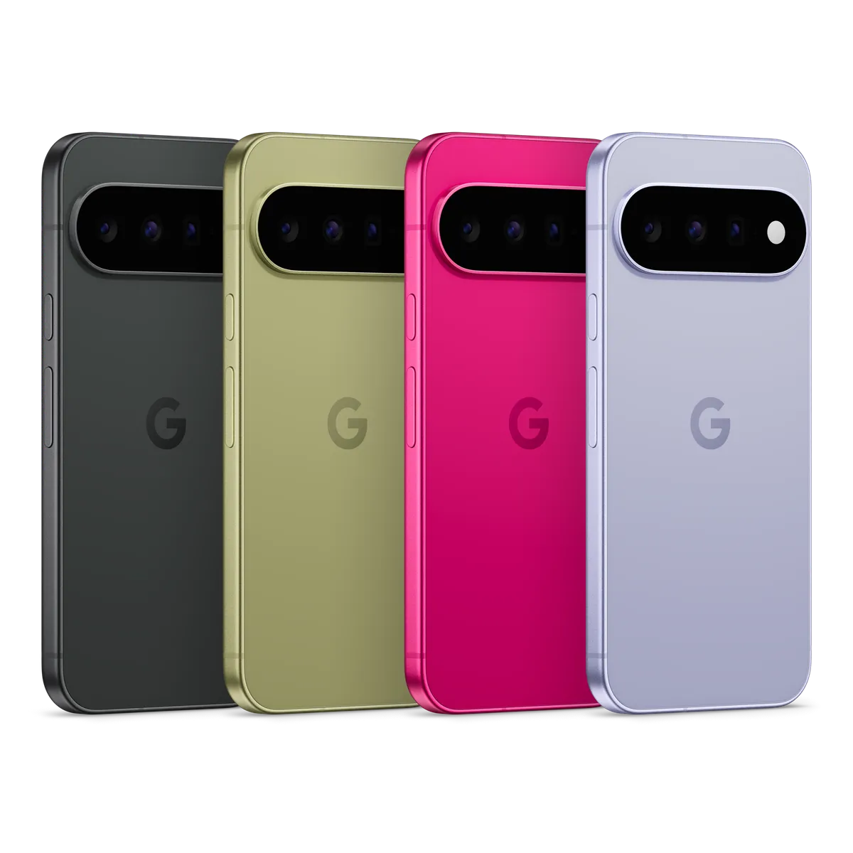 A linha completa de smartphones Google Pixel 11 exibindo as diferentes cores e modelos